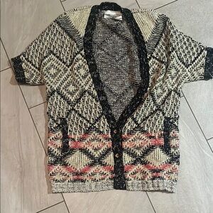 Patterned Black and Cream Women's Sweater CAbi